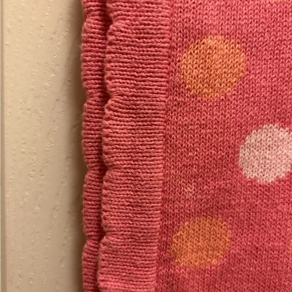 Elegant Baby Pink Polka Dot Reversible Blanket - Picture 10 of 15